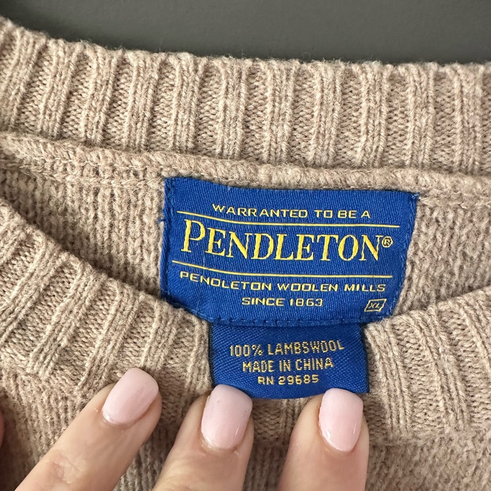 Pendleton Westerly Pullover Crewneck Lambs Wool Sweater - EUC - Picture 4 of 4